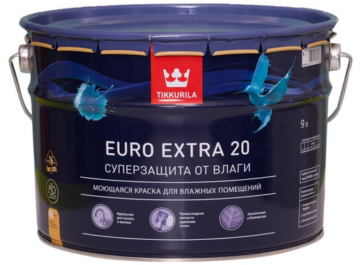 Краска Tikkurila Euro-20 цвет белый 9 л